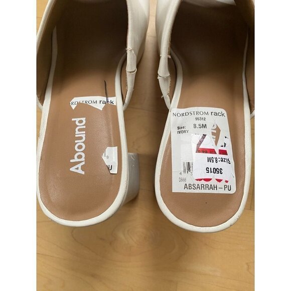 ABOUND "sarah" Block Heel Mule Ivory Slide Patent - Picture 5 of 7